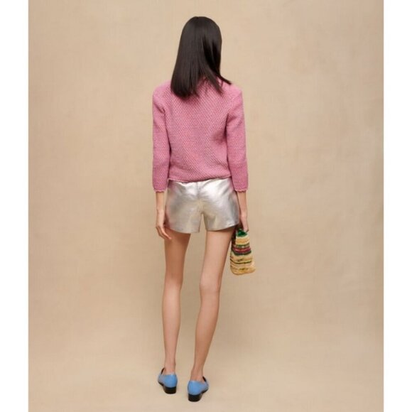 💕MAJE💕 Tweed Effect Knit Cardigan ~ Pink Size FR 1 = US Small NWOT - Picture 6 of 16